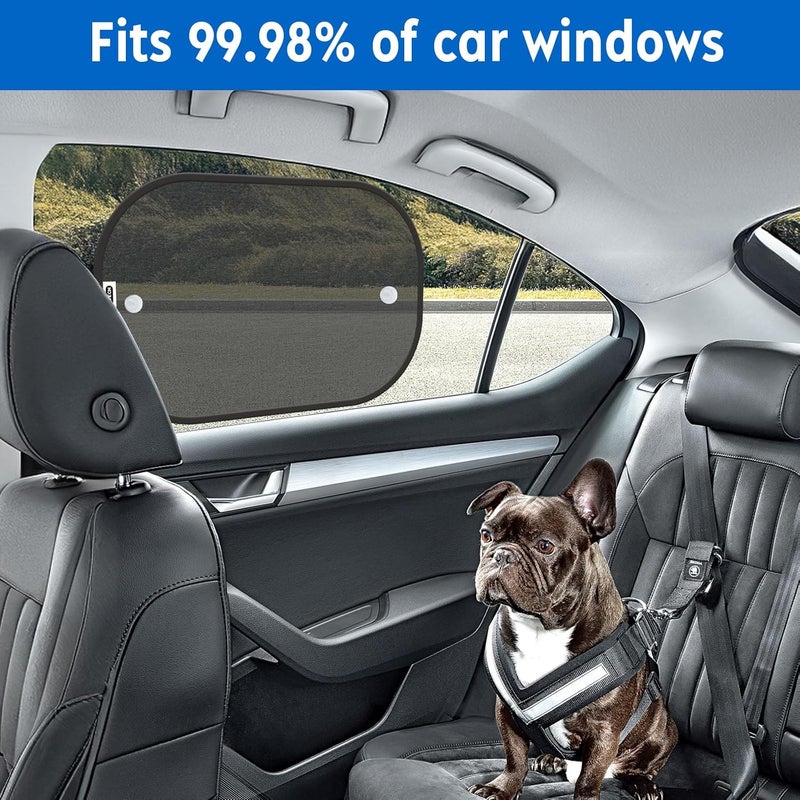 COOCTECH Car Shades for Side Windows 19"x12"(4 Pack),Sun Shade for Car Window with 8 Suction Cups,Window Shades Can Blocks 99.98% UVR,Window Shade for Baby,Glare Shield Protection - Image 4